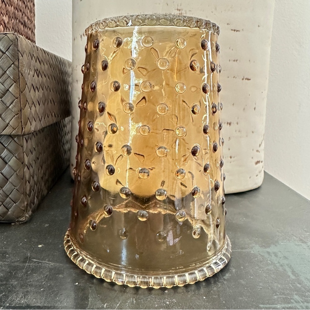 Hobnail Light Brown Glass Vase - Picture 9 of 16